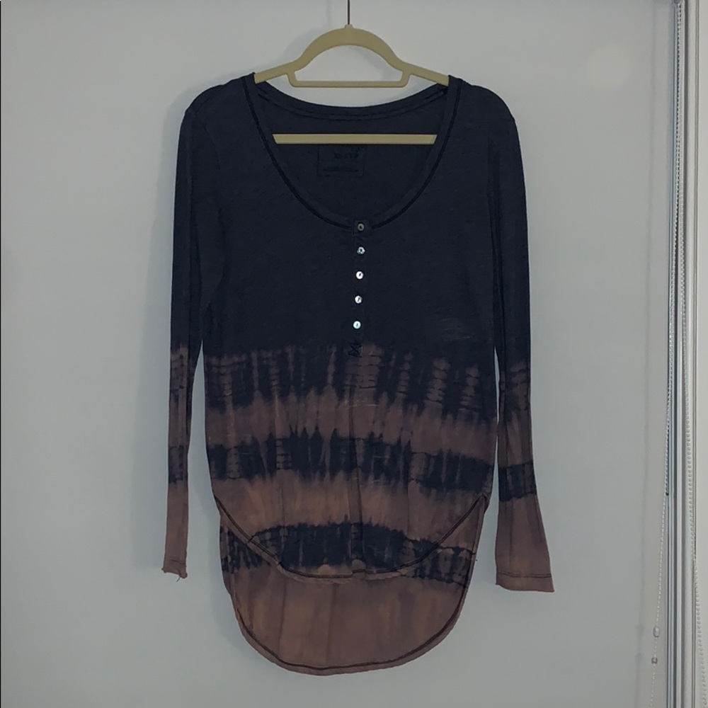 free people purple tie dye henley size XS